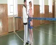 PE Tutor And Redhead Teen